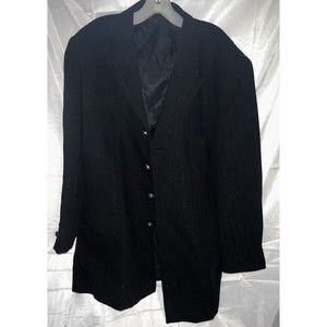 Vintage PRONTI Mens Blazer Collection By PHITA Size L Black Metal Button Shimmer